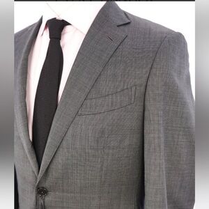 ERMENEGILDO ZEGNA “Multiseason" Gray Birdseye Notch Lapel Suit Size 52 R